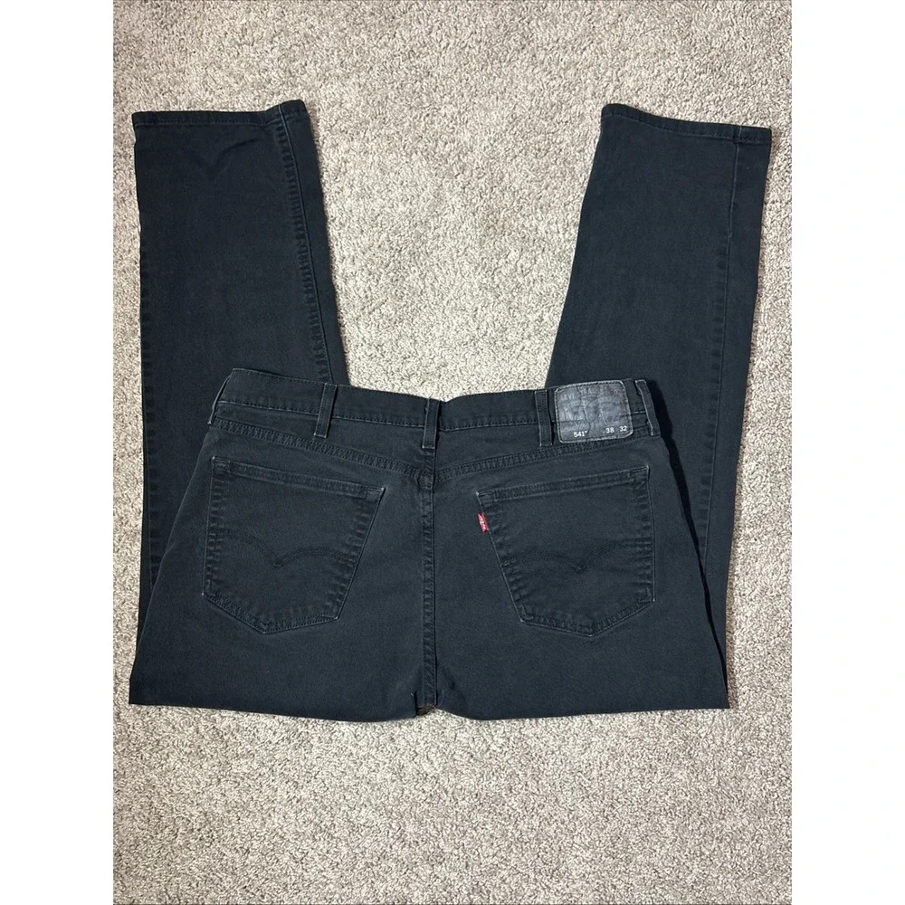 Levis 541 Athletic Taper Jeans Mens W38 L32 Black Denim Pants 18181-0019